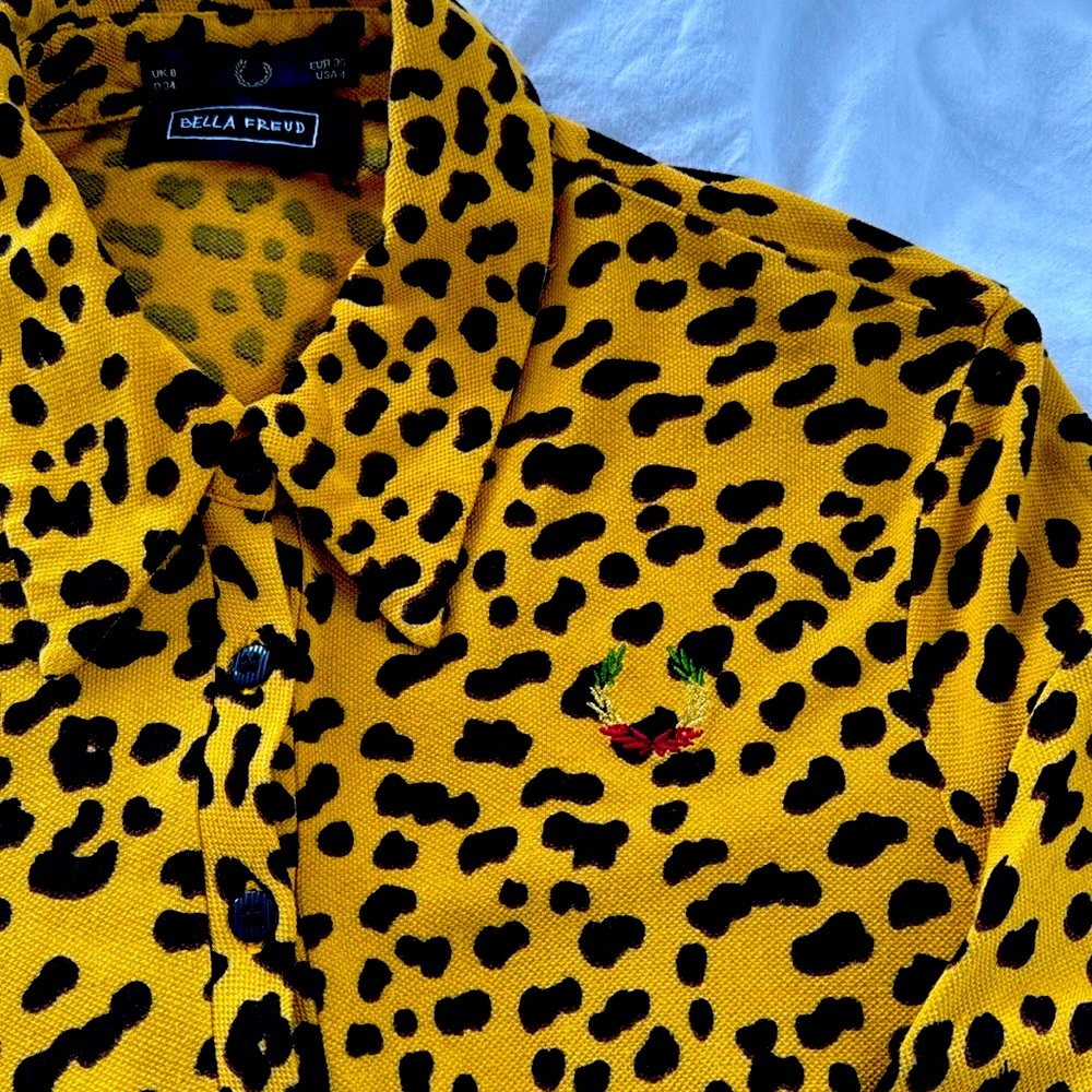 Fred Perry x Bella Freud  long sleeve polo leopard print